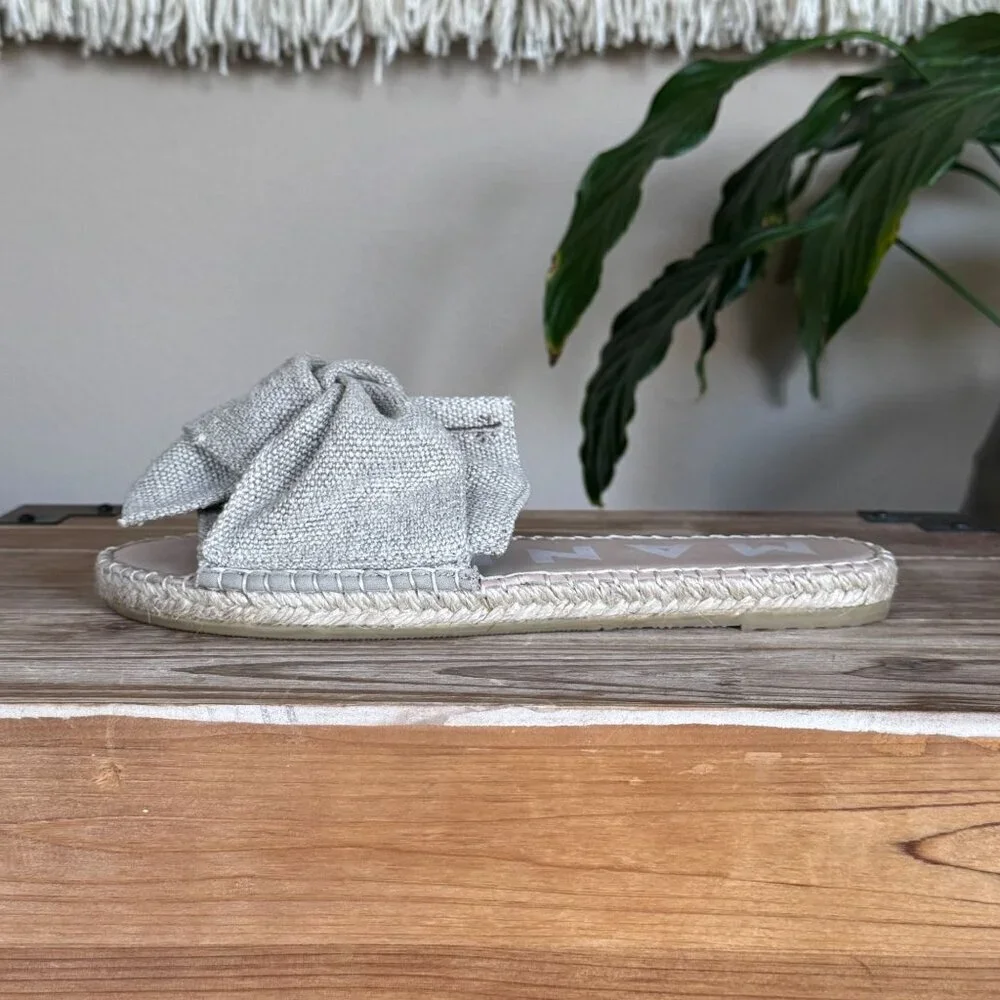Manebi La Havana Knot Neutral‎ Hemp Euro Summer Espadrille Flat Slides Size 7